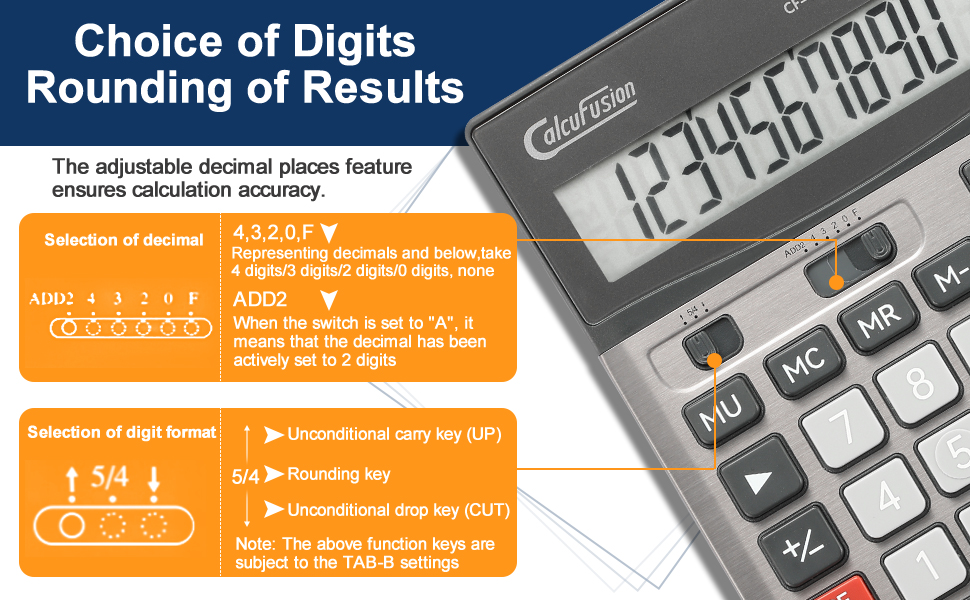 Choice of digits rounding of results