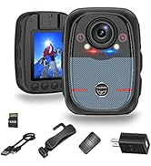 weyfinko W2 Body Worn Camera,64GB 1080P Body Mounted Camera with Audio&amp;Video,Small Body Cam with ...
