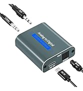 Analog to Digital Audio Converter, Dual Analog 3.5mm Jack AUX to Digital Optical SPDIF Audio Adap...
