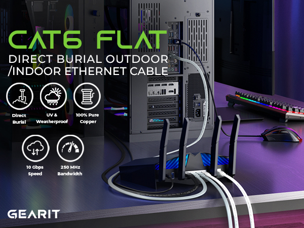 cat6 outdoor ethernet cable flat cord