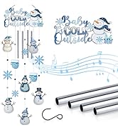 AVEKI Snowman Wind Chimes for Outside, 38'' Metal Christmas Wind Chimes with Double-Sided Paintin...