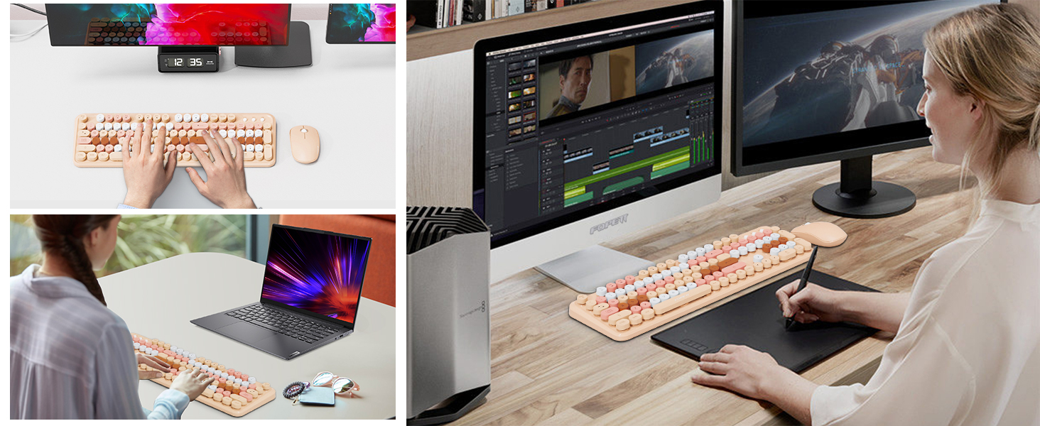 colorful keyboard and mouse wireless