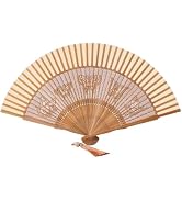 ffscafscn Hand Fan for Vintage Japanese Bamboo Silk Elegant for Dance Music Festival Wedding Chur...