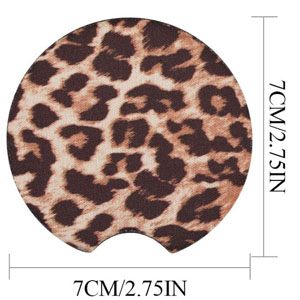car coasters leopard car cup holder coaster for drinks neoprene rubber cup pad mat for women for men