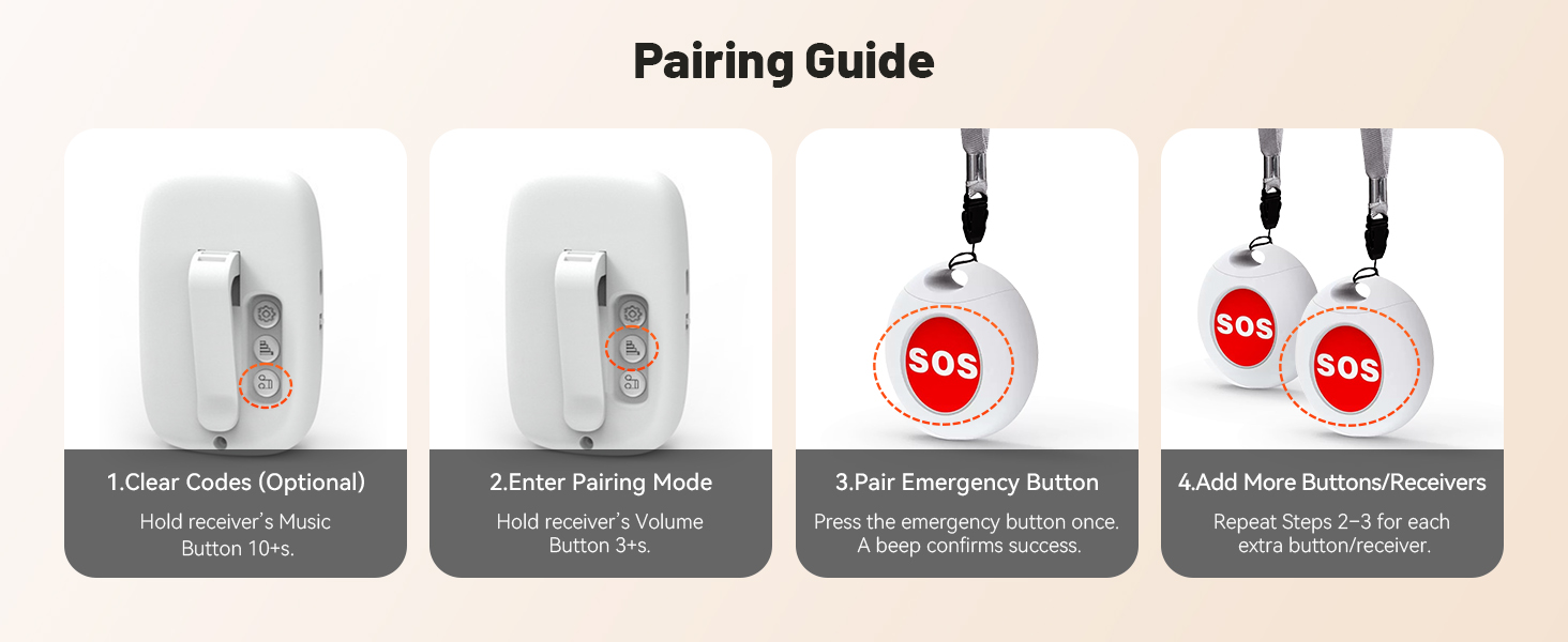 Pairing Guide pilsamas call button for elderly