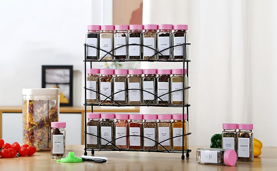 Pink Spice Jars with Lable