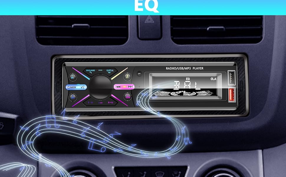 Single Din Car Audio System with APP Control MP3 Player