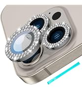 Tensea for iPhone 15 Pro &amp; iPhone 15 Pro Max Camera Lens Protector Bling, Tempered Glass Screen P...