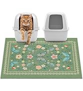 33x22 inches Cat Litter Mat Non-Slip Bottom Litter Box Mat Urine-Proof Soft Litter Mat for Cats W...