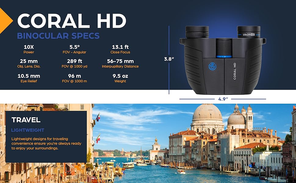 TSO Coral HD 10x25 Binocular