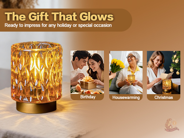 Mini Crystal Battery Operated Table Lamps Timer