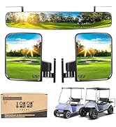 10L0L Newest Golf Cart Folding Side Mirror and Panoramic Rear View Mirror Kit for EZGO, Club Car,...