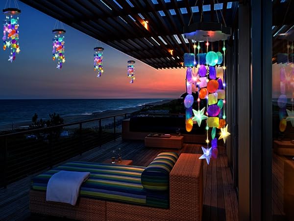solar shell wind chimes