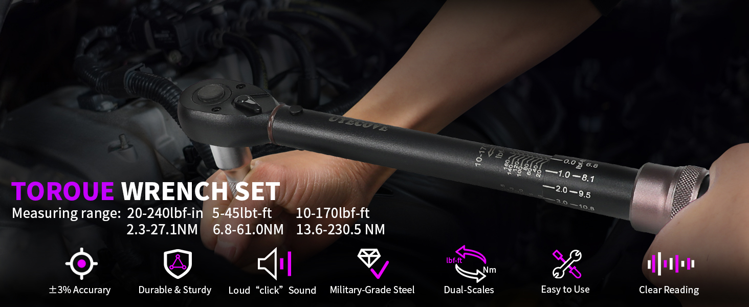 4Pcs Torque Wrench Set