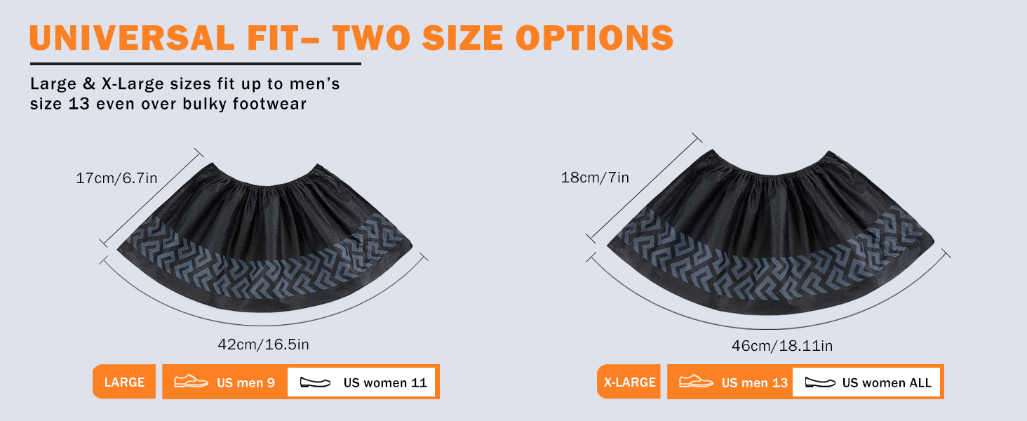 TWO SIZE SHOE COVERS