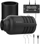 CANNABMALL 4 Inch Inline Duct Fan with EC Motor and Built-in Carbon Filter, Duct Fan Kit with Tem...