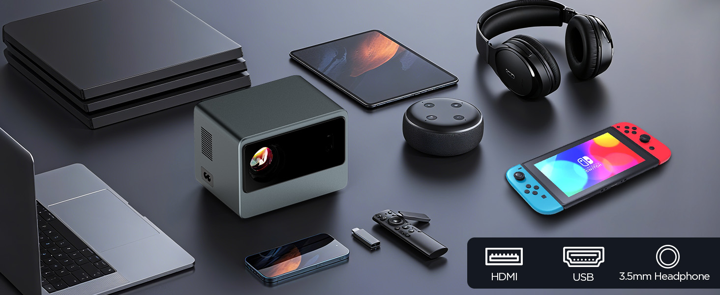 1080p 4k smart projector portable wireless indoor outdoor video projector with wifi and bluetooth