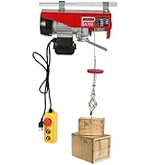 700kg/1543lb Electric Hoist, 110V 1200W, 39.4ft Single Cable, Wired Remote with Emergency Stop, 2...