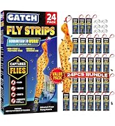 Fly Trap Indoor Catcher for Flies Gnats (24 Pack), Fly Paper Sticky Hanging Trap, Paper Tape for ...