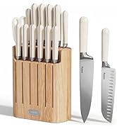 SMIRLY 14-Piece Kitchen Knife Set with Magnetic Block, High-Carbon Stainless Steel Chef Knife Set...