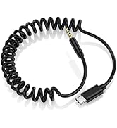 S25 Samsung USB C to 3.5mm Audio Aux Jack Cable Coiled Aux Cable 4ft for Galaxy S25 Ultra S25 Edg...