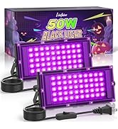 2 Pack 50W LED Black Light, Blacklight Flood Light for Glow Party IP66 Waterproof, Outdoor Black ...