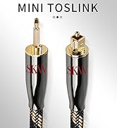 SKW Mini Toslink to Toslink Male to Male Optical Digital Audio Cable High-Reinforced Transparent ...