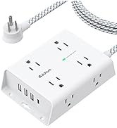 Surge Protector Power Strip - 8 Widely Outlets with 4 USB Ports(1 USB C Outlet), Addtam 3-Side Ou...
