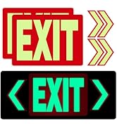 EXIT Sign Glow in the Dark Stickers, Decals 2 Pack 10