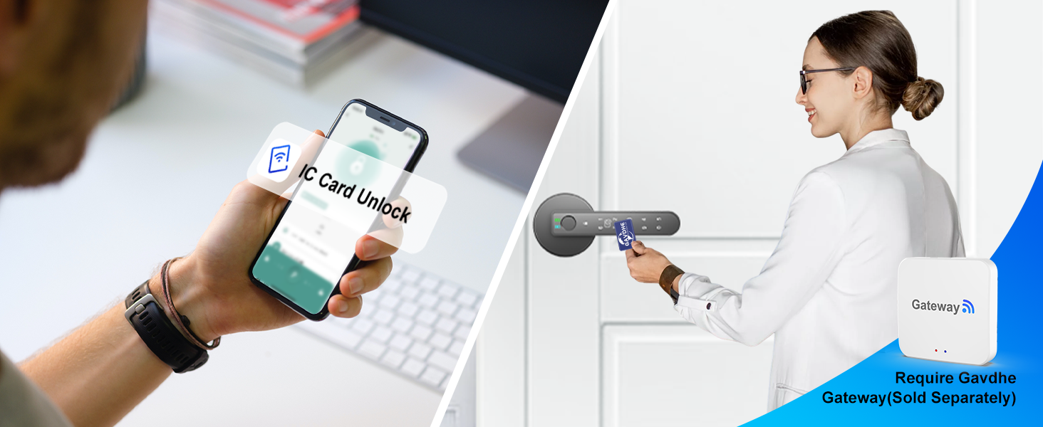 Smart finger print door knob black