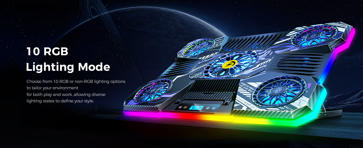10 RGB Lighting Laptop Cooler