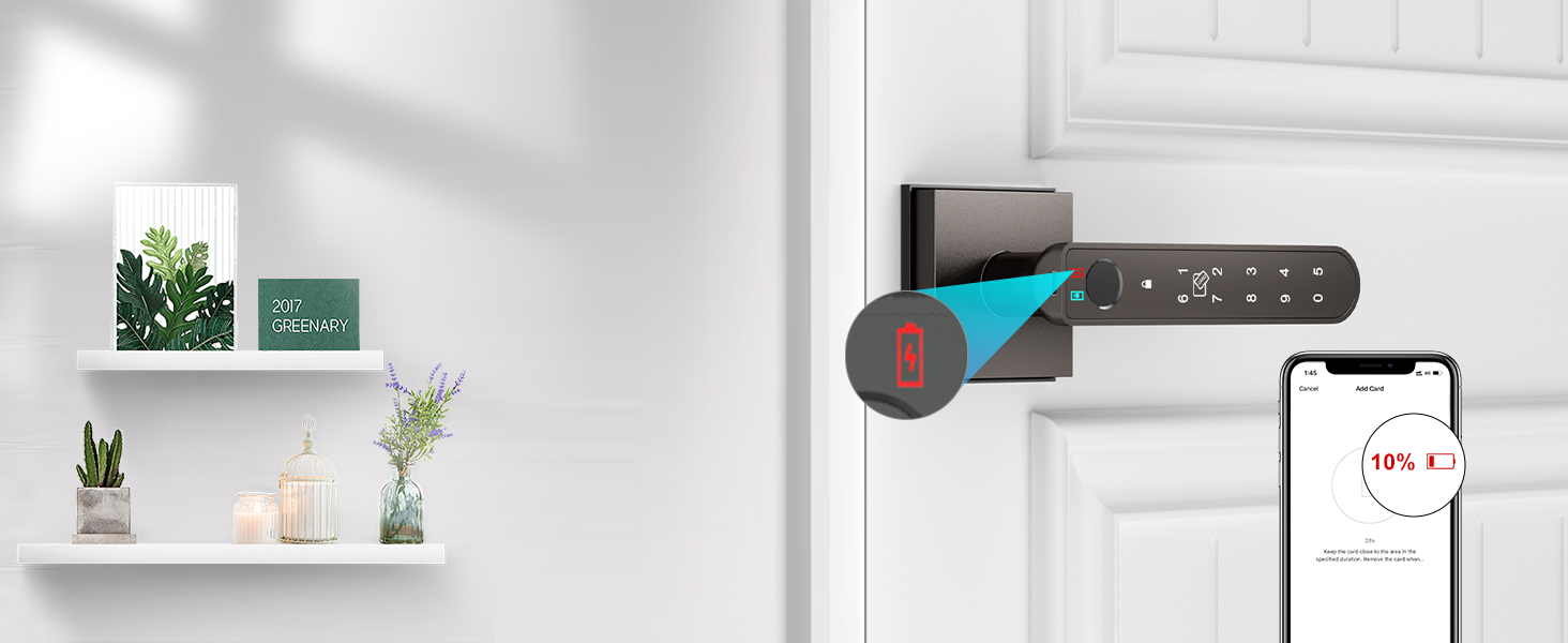 Biometric door lock grey