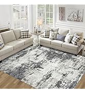 8x10 Area Rug for Living Room Bedroom: Abstract Washable Rug with Anti-Slip Backing Non-Shedding ...