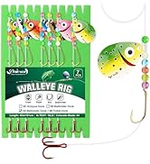 Dovesun Walleye Rigs 16lb Walleye Spinner Rig Crawler Harness with Unique Smile Blades Worm Harne...