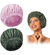 Reusable Shower Cap for Women, Large Waterproof Shower Bonnet Washable Elastic Band Bath Hair Hat...