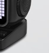 Retro Robot 5-in-1 Bluetooth Speaker: 15W Wireless Charger, Pixel LED Screen, 10W Stereo Sound &amp; ...