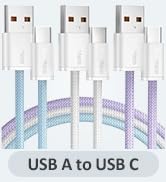 Senetem USB C Cable 10FT 3-Pack, USB A to USB Type C Long Charger Cord, 3A Fast Charging Compatib...