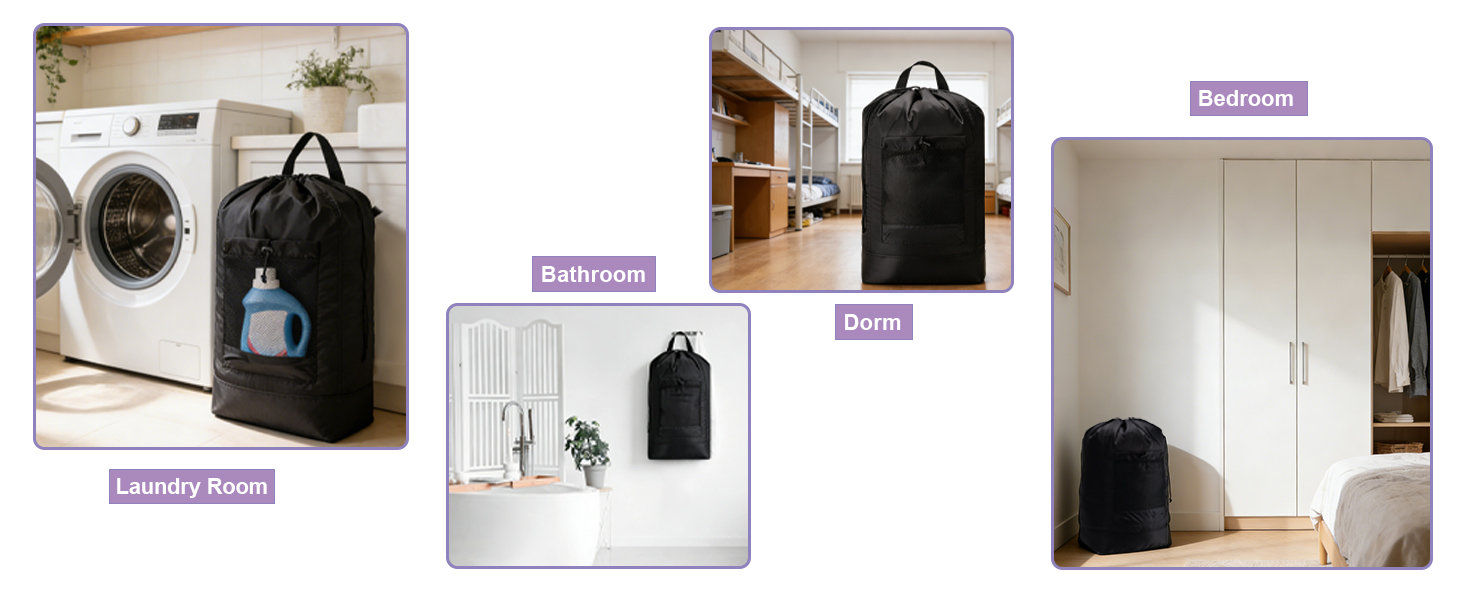 Laundry Hamper for College Travel, Laundromat, Apartment
