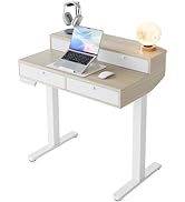 HUANUO 32 x 20 inch Electric Standing Desk with 4 Drawers, Adjustable Height Sit Stand Home Offic...