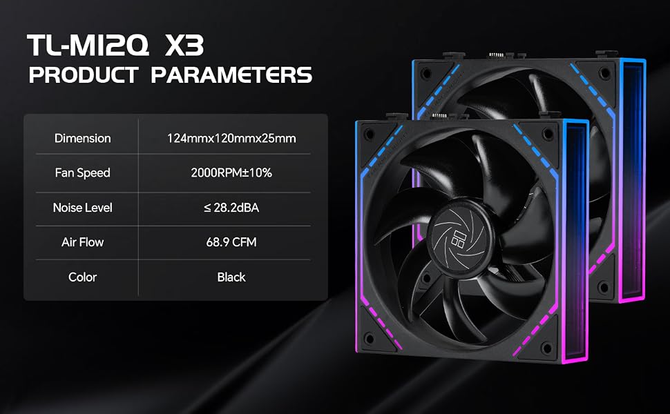 TL-M12Q ARGB Daisy Chain Case Fans