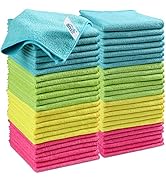 HOMEXCEL Microfiber Cleaning Cloth, 50 Pack Cleaning Rags, Cleaning Towels with 4 Color Assorted,...