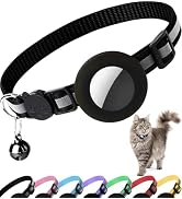 Dgerp Airtag Cat Collar Breakaway, Reflective Kitten Collar with Apple Air Tag Holder and Bell fo...