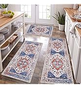 Boho Kitchen Rug Sets 3 Piece with Runner Non Slip Kitchen Rugs and Mats Washable Kitchen Ma...
