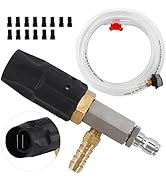 FIXFANS Adjustable Pressure Washer Long Range Nozzle, Downstream Injector Kit for High Power Wash...