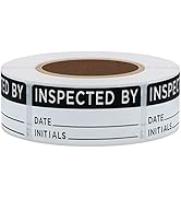 Hybsk White and Black Inspected by Labels for Inventory 1 x 2 Inch Rectangle 500 Adhesive Sticker...