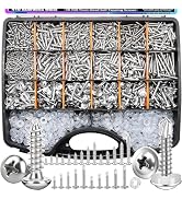 mxuteuk 1505PCS Self Tapping Screws Assortment Kits,#8#10 410 Stainless Steel Truss Head Self Dri...