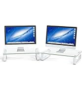 2 Pack Computer Monitor Stand Riser Multi Media Desktop Stand for Flat Screen LCD LED TV, Laptop/...