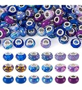 Craftdady 90Pcs Resin European Beads Large Hole Assorted Rondelle Beads AB Color European Loose S...