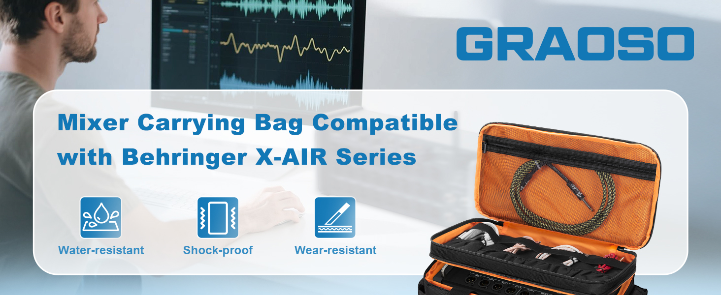 Padded Mixer Carry Bag Compatible with Behringer X-AIR Series Mixers XR12, XR16, XR18