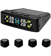 YTFRL Tire Pressure Monitoring System, Tire Monitoring System with Solar &amp; USB Charger, 4 Externa...